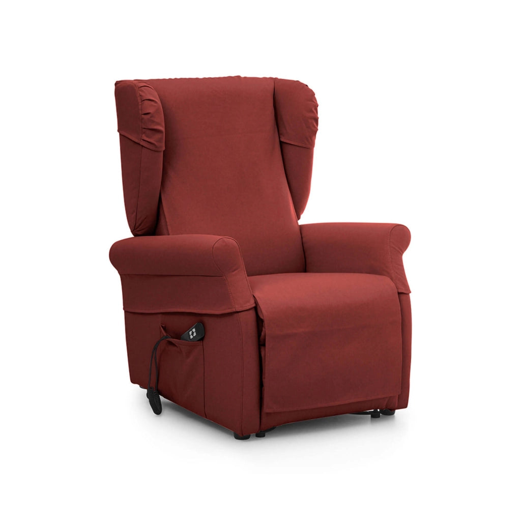 Poltroncina Treia, Poltrona Sfoderabile Made in Italy, 75x84x107h cm Rosso Bordeaux