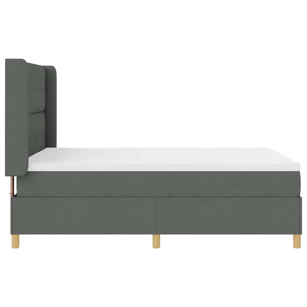 Letto a molle con strisce LED Grigio 140 x 190 cm Tessuto 3343687