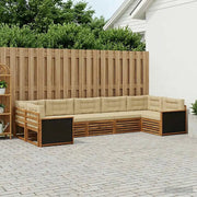 Set di divani da esterno con cuscino 7 pcs Naturale e Beige 3383796