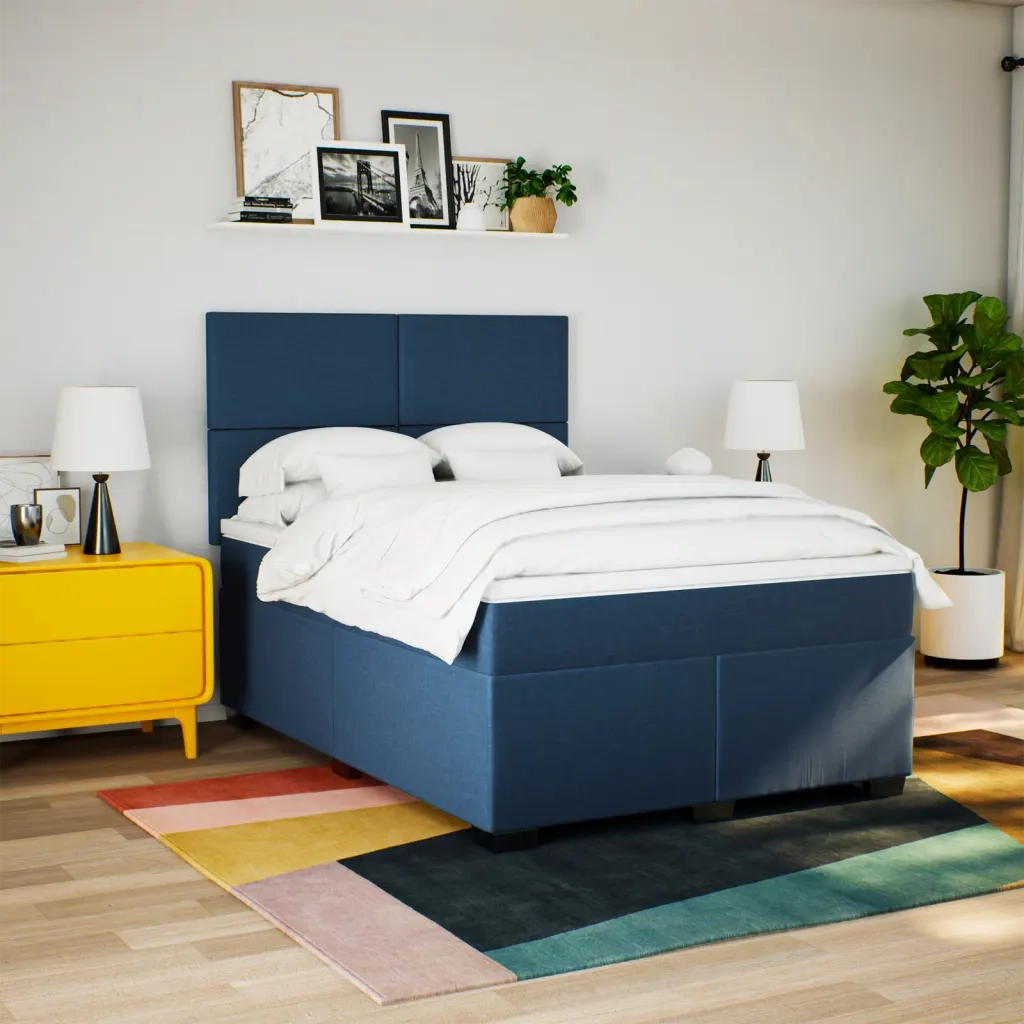 Giroletto a Molle con Materasso Blu 140x200 cm in Tessuto 3290510