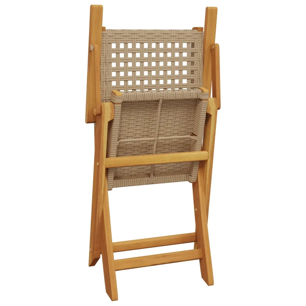 Set da Bistrot 3 pz Beige in Polyrattan e Legno Massello 3281852