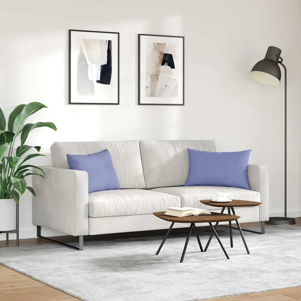 Cuscini da Divano 2 pz | Cuscini per sedie Blu jeans 60 x 40 cm Tessuto