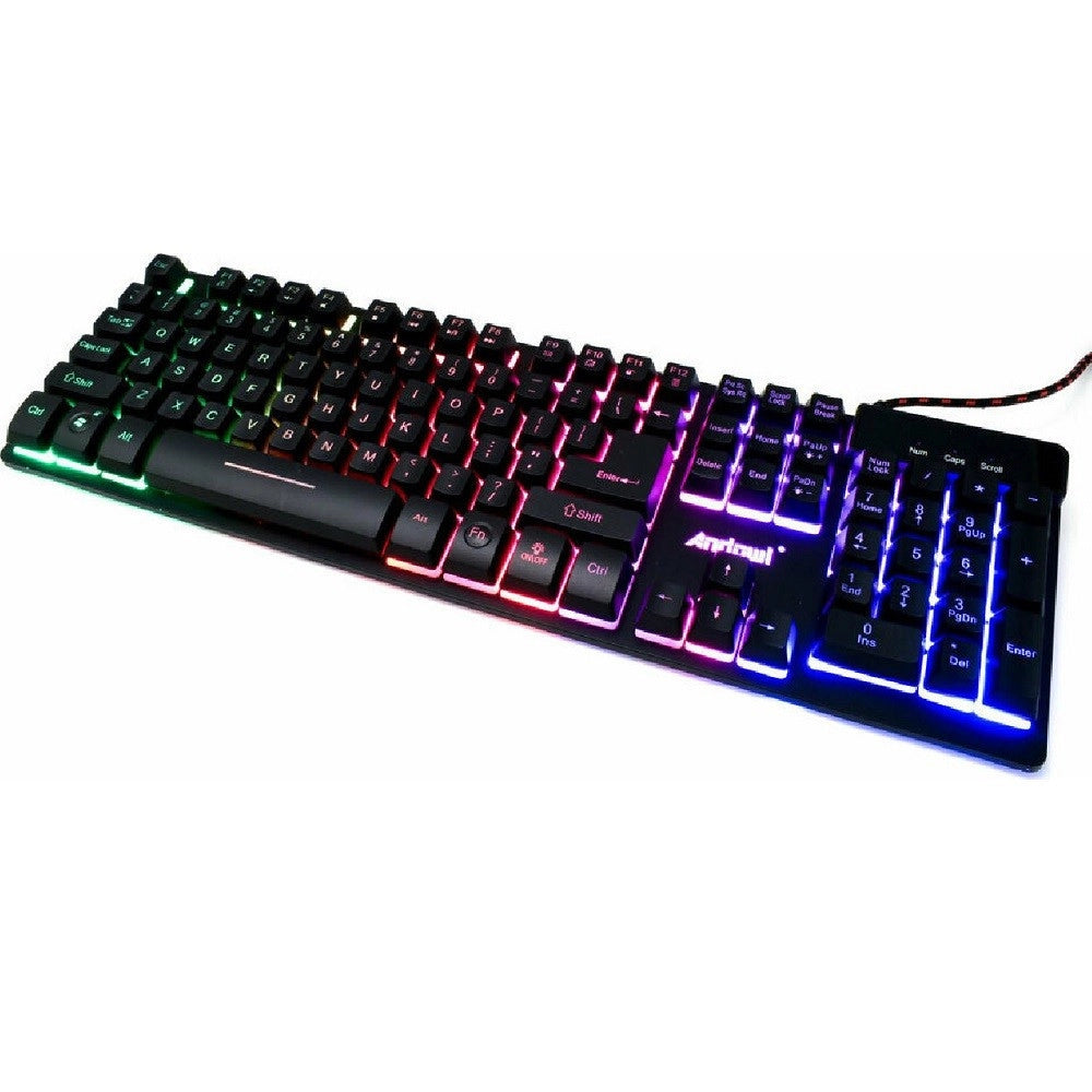Trade Shop - Tastiera Da Gioco Cablata Retroilluminata A Led Multicolore Ergonomica Q801-rgb -