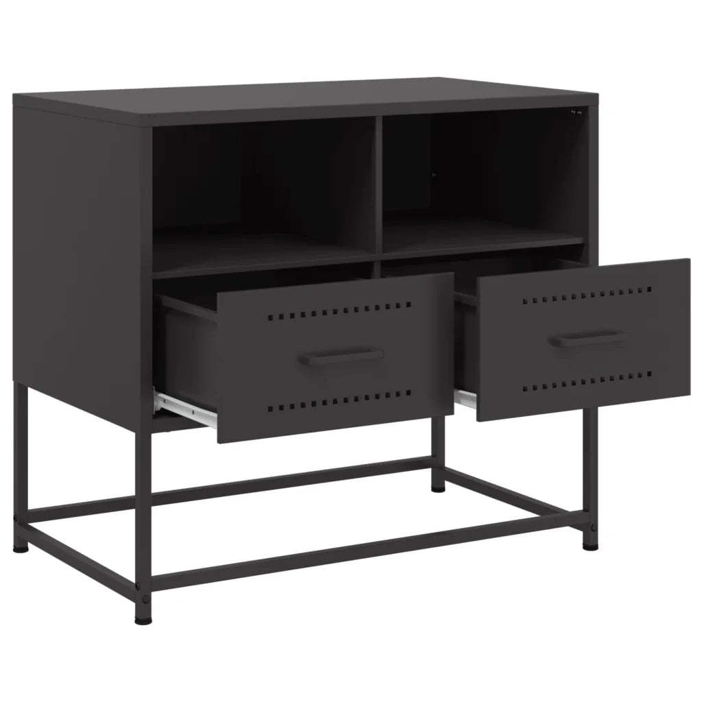 Mobile TV Nero 68x39x60,5 cm in Acciaio 846548