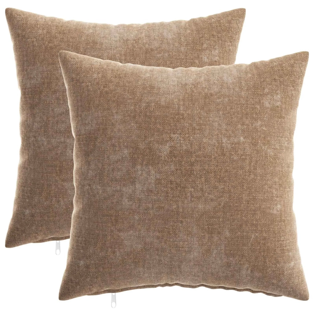Federa 2 pz HEERLEN Marrone 35 x 35 cm Tessuto Chenille 908121