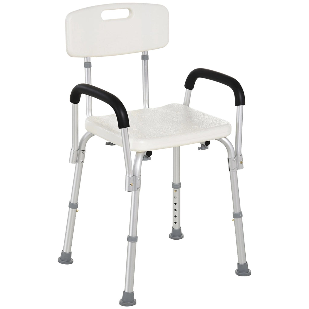 Sedia da Doccia per Anziani con Braccioli Regolabile ¨C Minimal ¨C Grigio