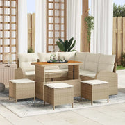 Set Divano da Giardino con cuscino 9 pcs Beige polyrattan 3362401