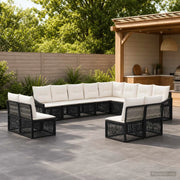 Set Divano da Giardino 12 pz Nero polyrattan 3436162