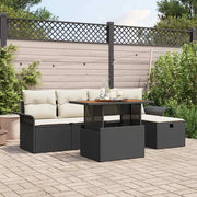 Set Divano da Giardino 6 pcs Nero polyrattan 3361236