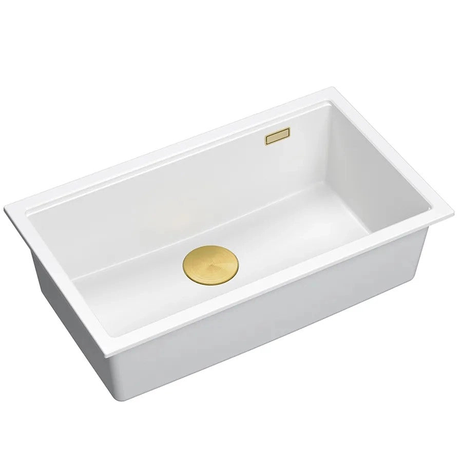Lavello In Granito Logan 110 White Tappo oro
