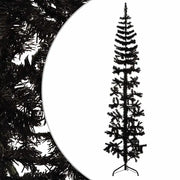 Albero Natale Artificiale Sottile a Metà e Supporto Nero 210 cm 344577