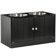 Ciotola per Cani Rialzata con Contenitore ¨C Minimal ¨C Nero 60x30x35.5cm