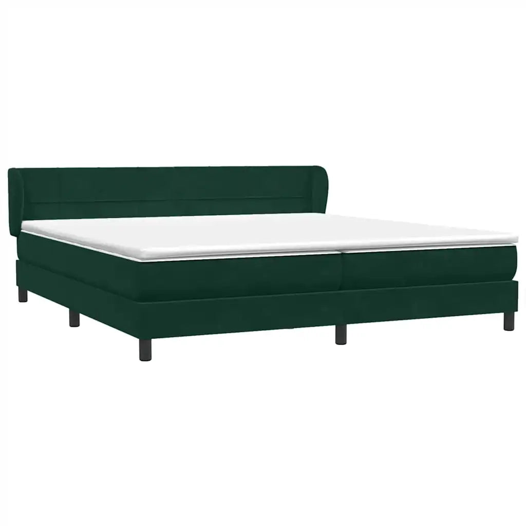 Giroletto a Molle con Materassi Verde Scuro 180x220 cm Velluto 3317580