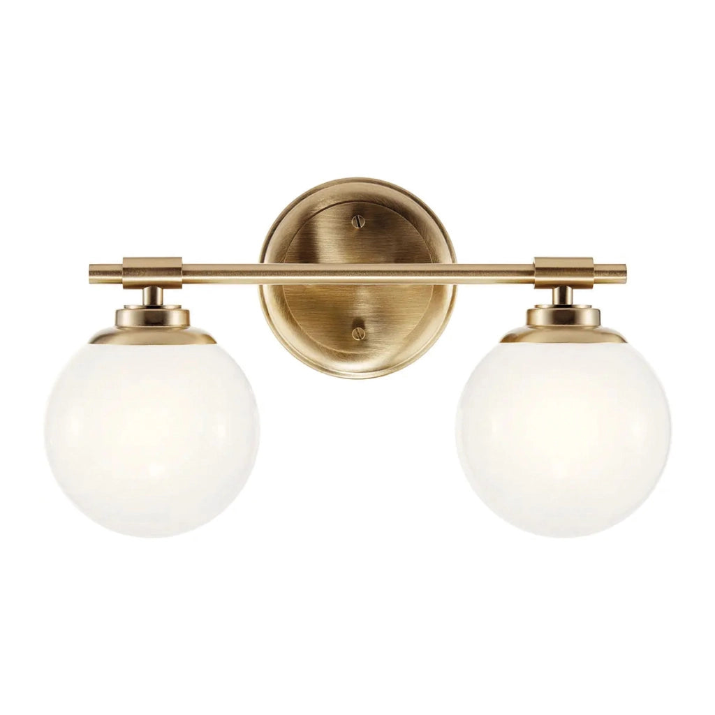 Applique bagno BENNO oro 2 sfere opaline 2xG9 Kichler