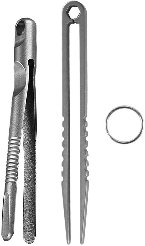Set di pinze 2 in 1 - 2 pezzi in titanio ultraleggero - Ergonomico - Precisie/Splinterverwijderaar - Portatile - Pinza