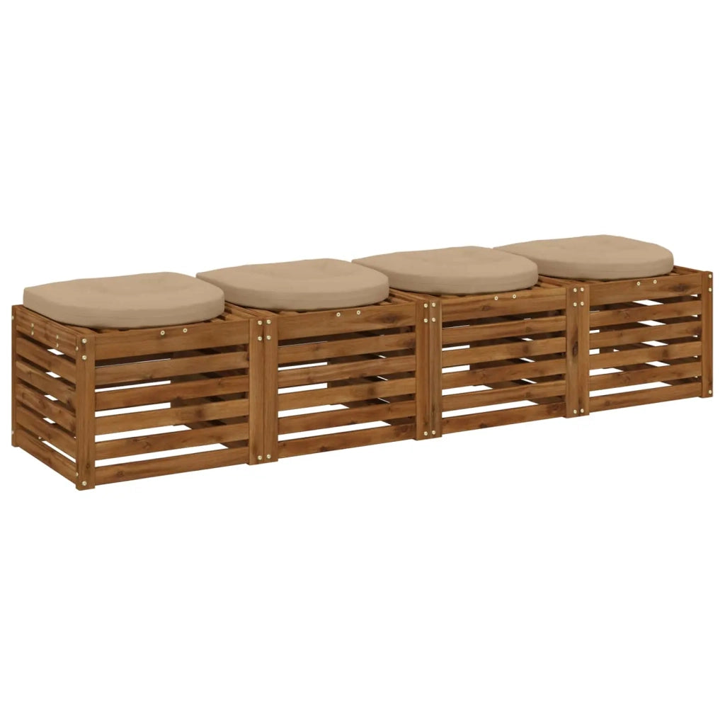 Cuscini per Sedia in 4 Pezzi 4 pz 100% Poliestere Sabbia 945314
