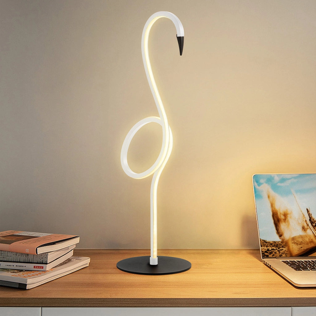 Lampada da tavolo moderna Flamingo bianca LED 6W Elstead