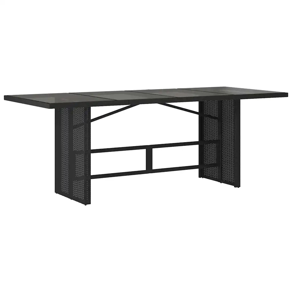 Set da Pranzo per Giardino con cuscino 9 pcs Nero polyrattan