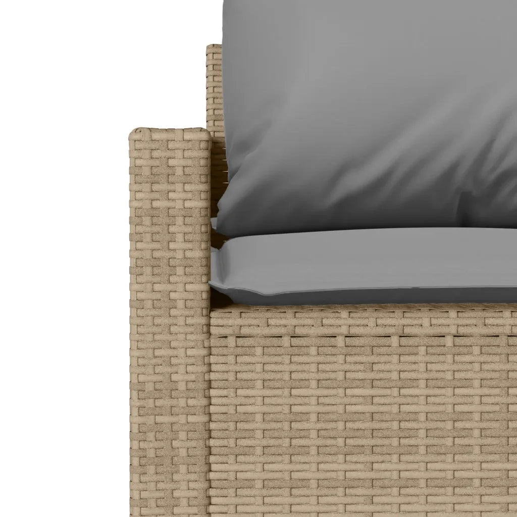 Set Divano da Giardino 4 pz con Cuscini Beige in Polyrattan 366363