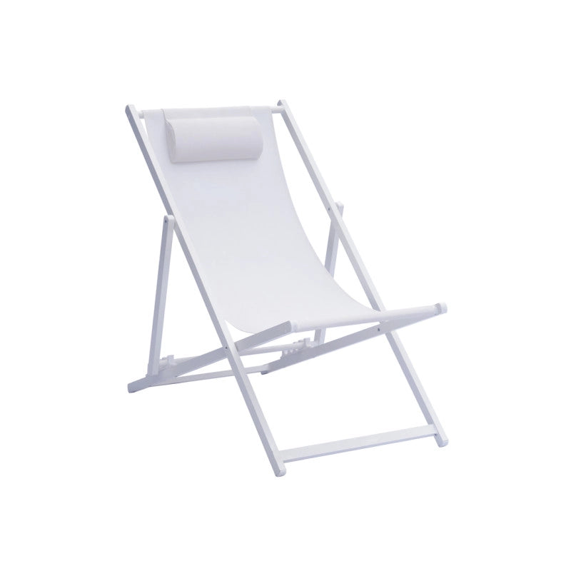 Set Di 4 Sdrai Mare Alluminio Bianco Sandy/Text Ecru' Moia