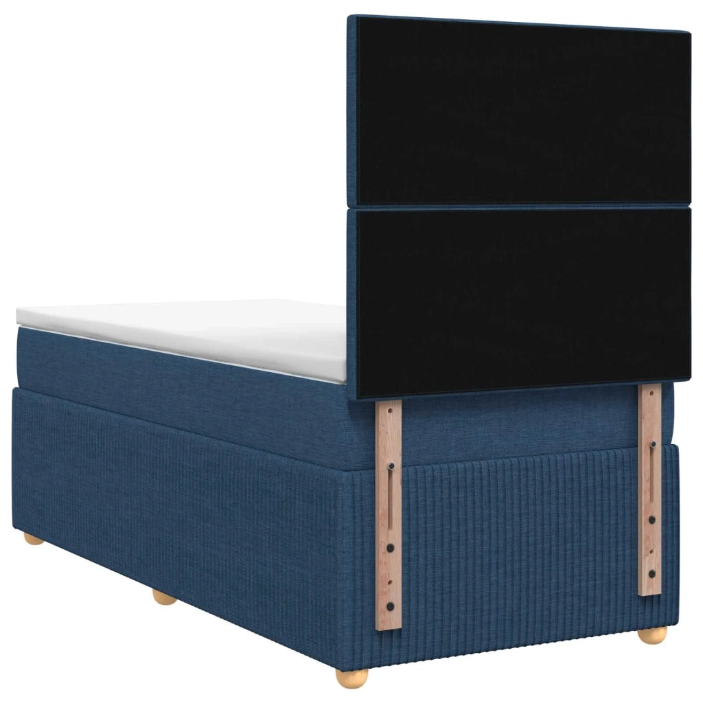 Letto Box Spring LED con Materasso Blu 80 x 200 cm Tessuto 3455733
