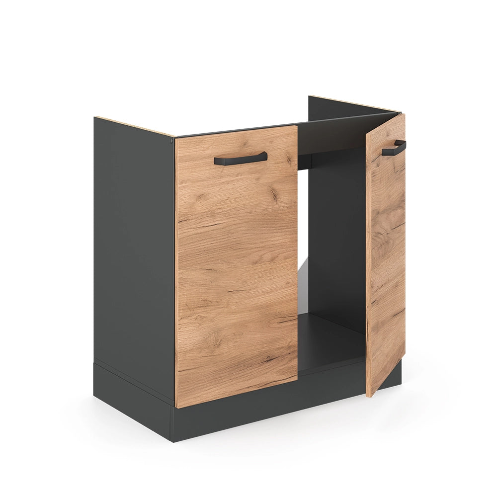Vicco Mobile lavello cucina Quercia dorata 80 cm PL Marmo