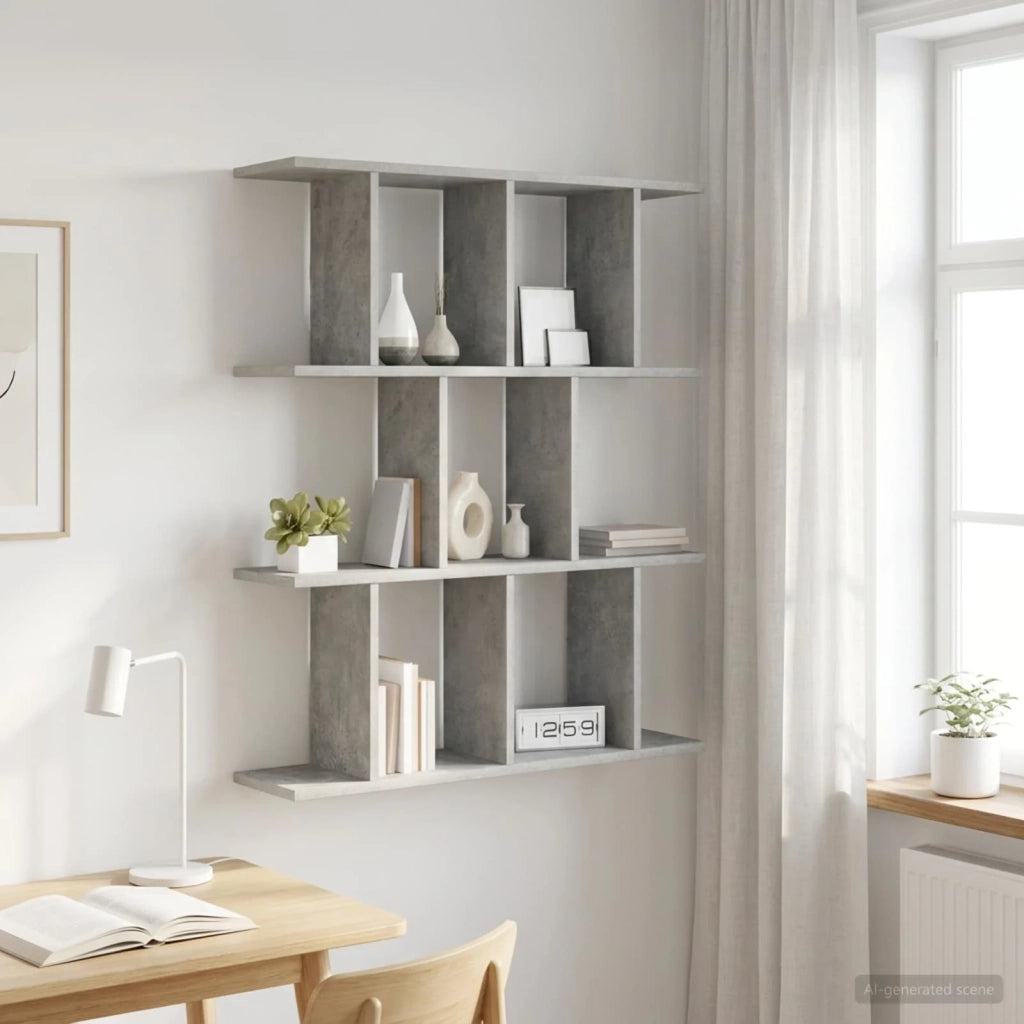 Scaffale da parete Grigio Cemento 80 x 20 x 96 cm 8012207