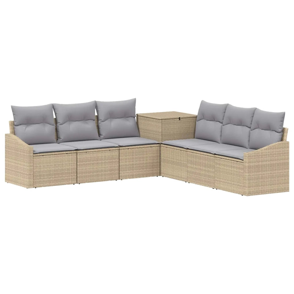 Set di divani 7 pz Beige e Grigio Chiaro 3448749