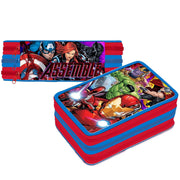 Trade Shop - Astuccio Triplo Avengers Assemble 3 Zip Completo Accessoriato Bambini Scuola -