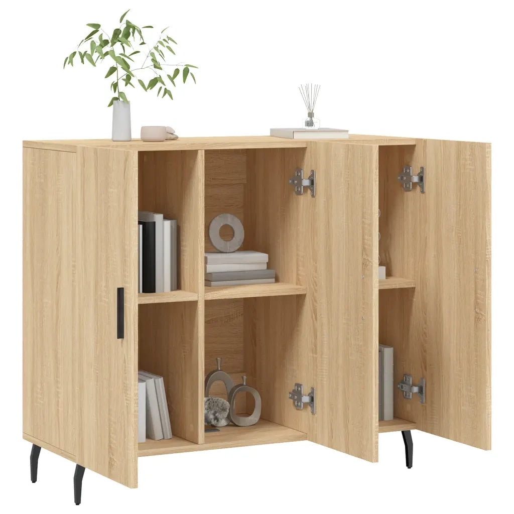 Credenza Rovere Sonoma 90x34x80 cm in Legno Multistrato 828127