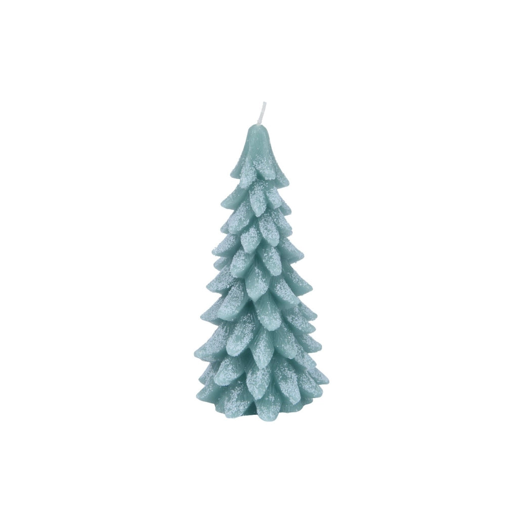Candela albero verde inev-glit H16,5cm