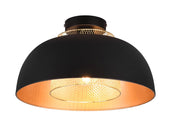 Plafoniera moderna RL Punch in metallo nero/oro 35cm E27