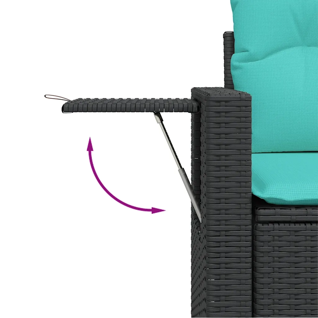 Set Divano da Giardino 6 pz con Cuscini Nero in Polyrattan 3327137