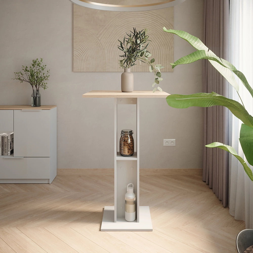 Vicco Tavolo da bar Bianco/Sonoma 65 x 65 cm