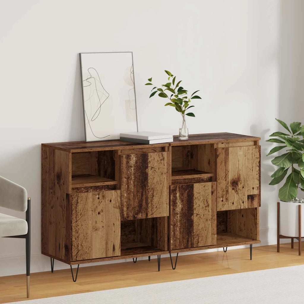 Credenza 2 pcs Legno vecchio 60 x 35 x 70 cm 3394548