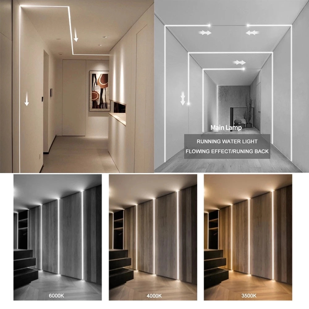 Striscia Led Luminosa light running cammina 24V da 5mt 59 Watt con controller LUCE CALDA 3000K