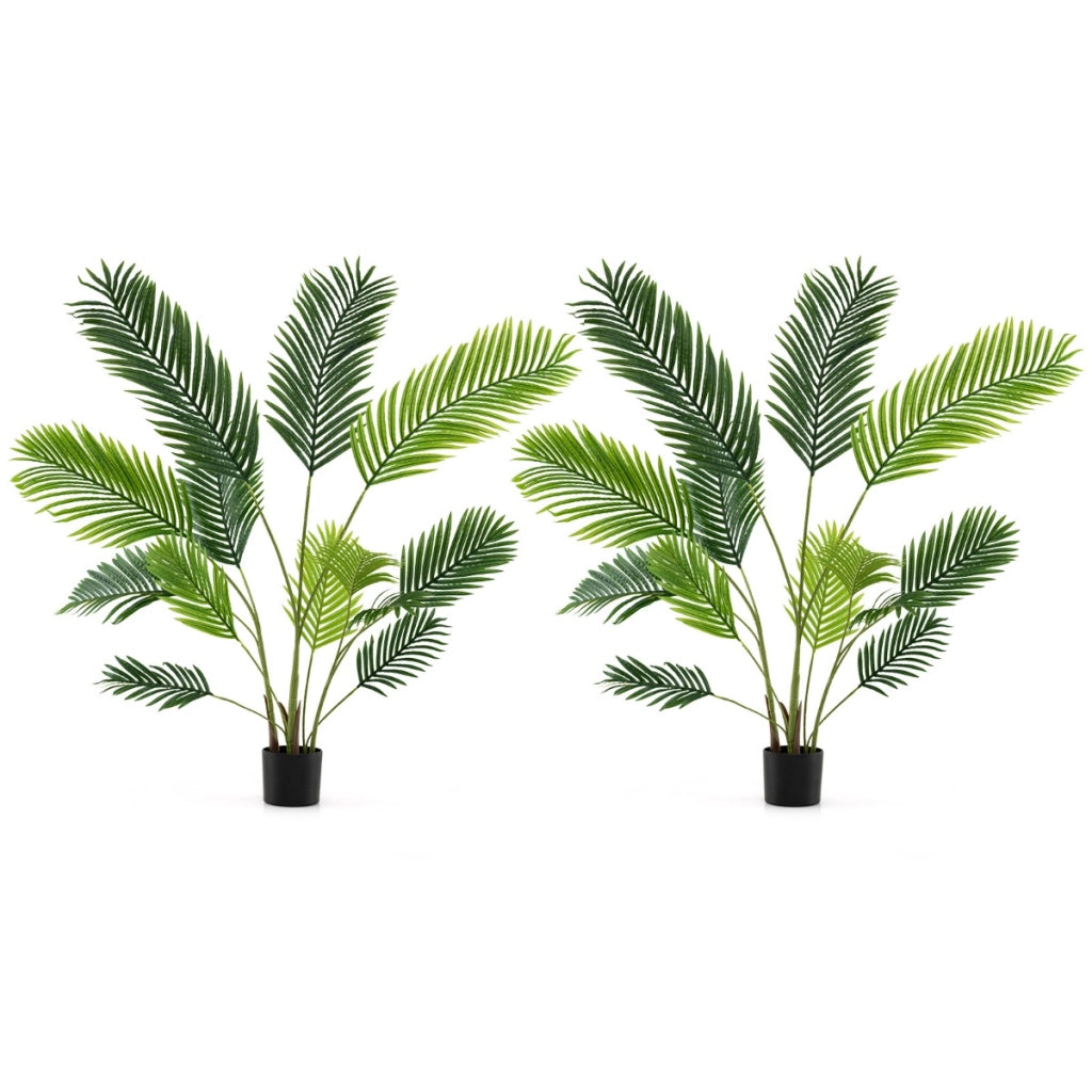 Set di 2 piante artificiali da in vaso da vivaio, Decorazione moderna da interno per soggiorno 140 CM Verde-Piante artificiali