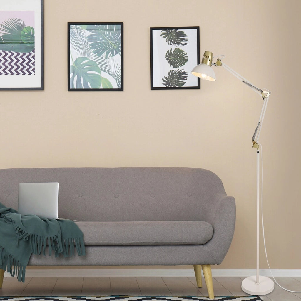 Lampada da terra regolabile E27 40W crema/oro Rabalux