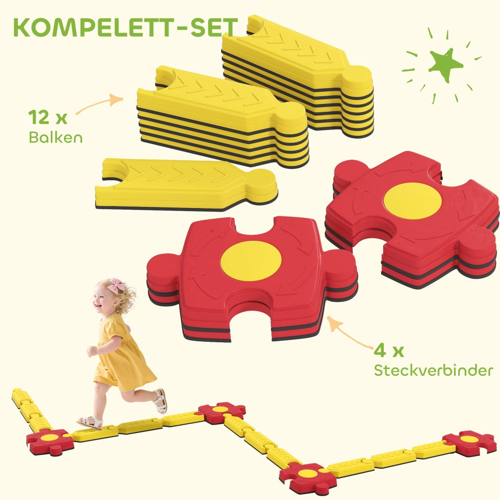 Set di travi sospese per bambini ¨C zephmum ¨C Giallo e rosso