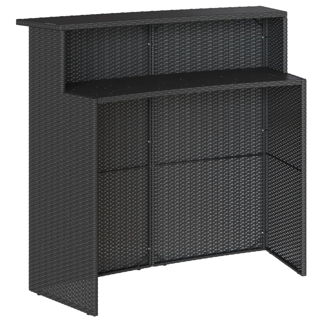 Set Bar da Giardino 5 pz con Cuscini in Polyrattan Nero 3261487