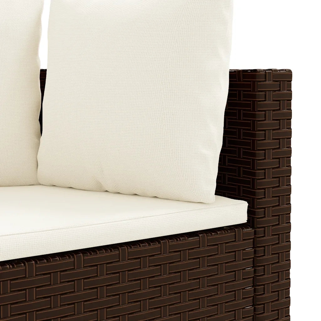Set Divano da Giardino 5 pz con Cuscini Marrone in Polyrattan 3308441