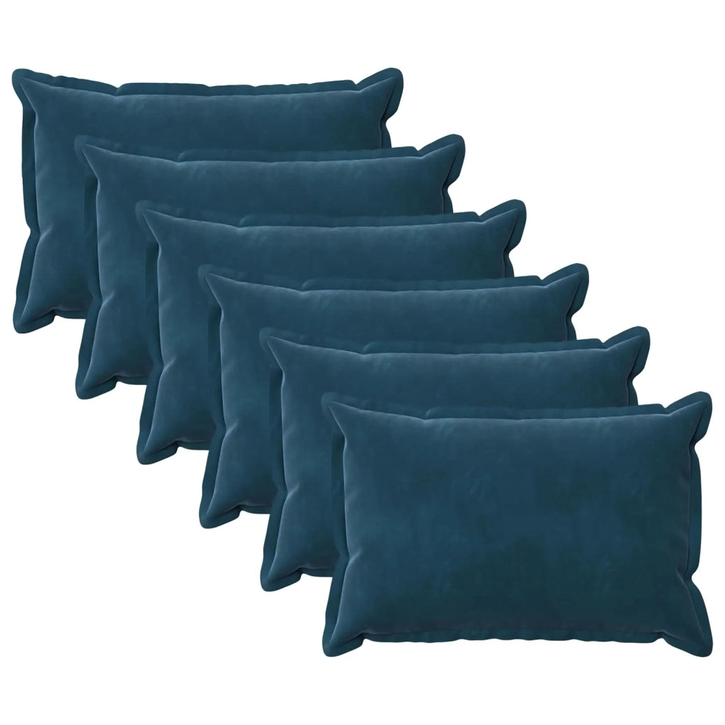 Federa 6 pcs HOUTEN Blu 50 x 75 cm Velluto 919744