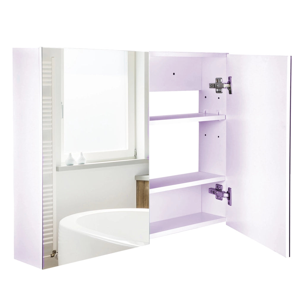 Armadio Bagno con Specchio ¨C Minimal ¨C Lilla Chiaro 80x15x60 cm