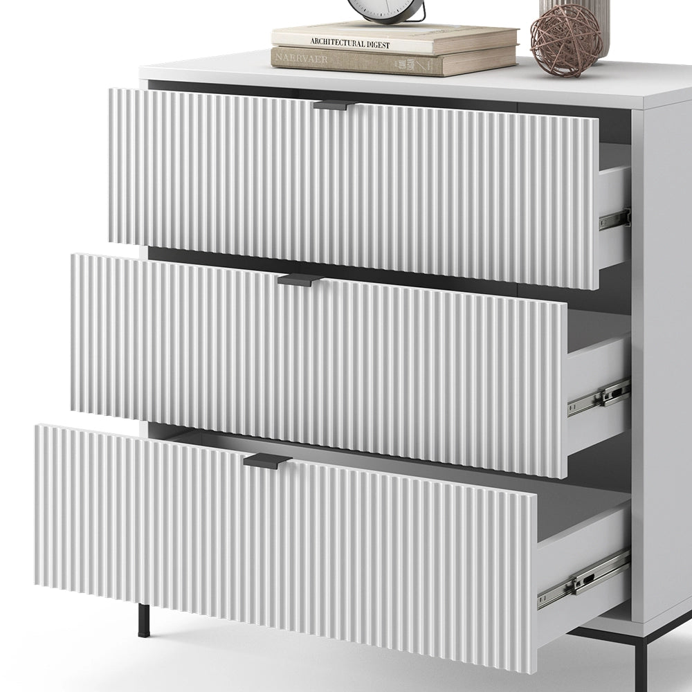 Vicco Cassettiera Bianco 42 x 81.2 cm con 3 cassetti