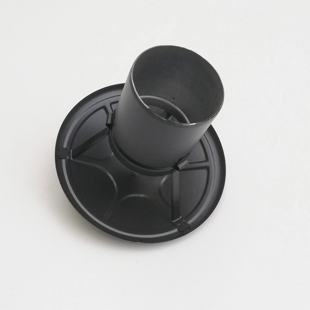 Terminale nero pellet tipo cinese da 100mm attacco maschio