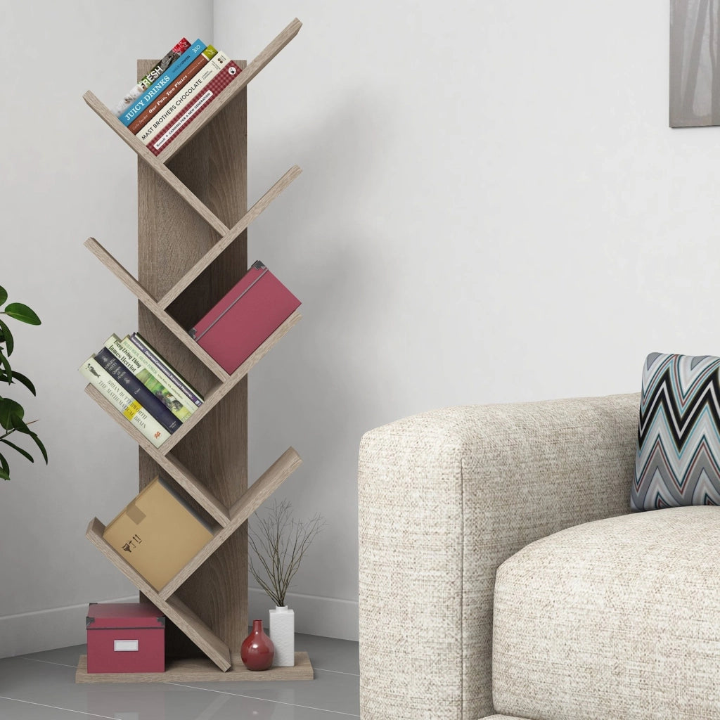 Libreria in legno "Hitit" - 46 x 22 x 128 cm - Marrone