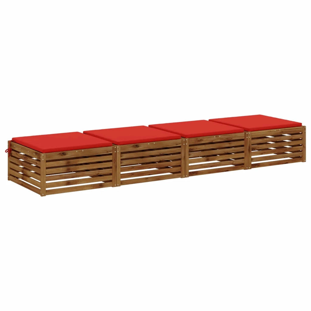Cuscini per Sedia in 4 Pezzi SOEST 4 pz 100% Poliestere Rosso 944810