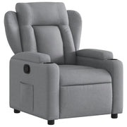 Poltrona | Sedia Relax reclinabile in tessuto grigio chiaro