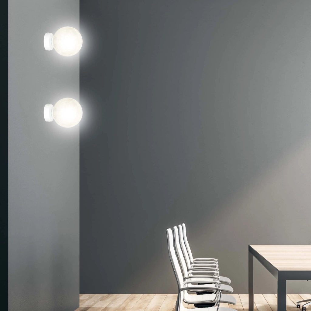 Applique Emibig Rossi 1 luce E14 bianco miele vetro