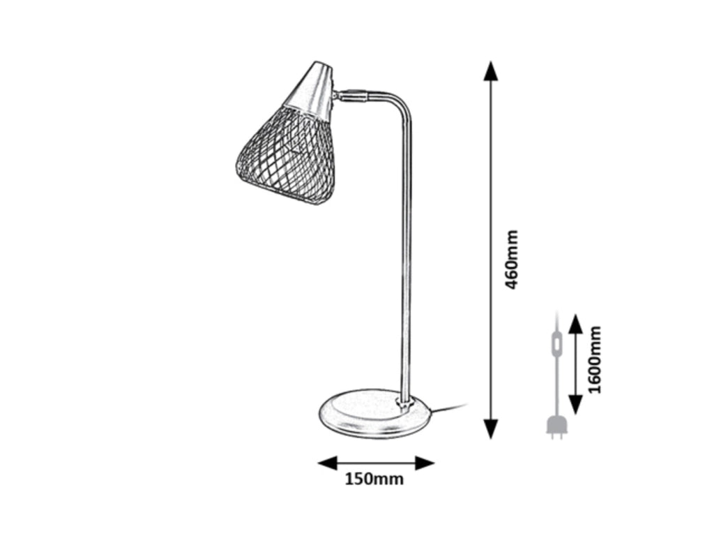 Lampada da tavolo industriale nera E14 Fanny Rabalux